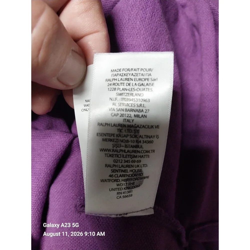 Ralph Lauren Custom Slim Fit Polo Shirt Purple XXL Pony Rugby Preppy Mens